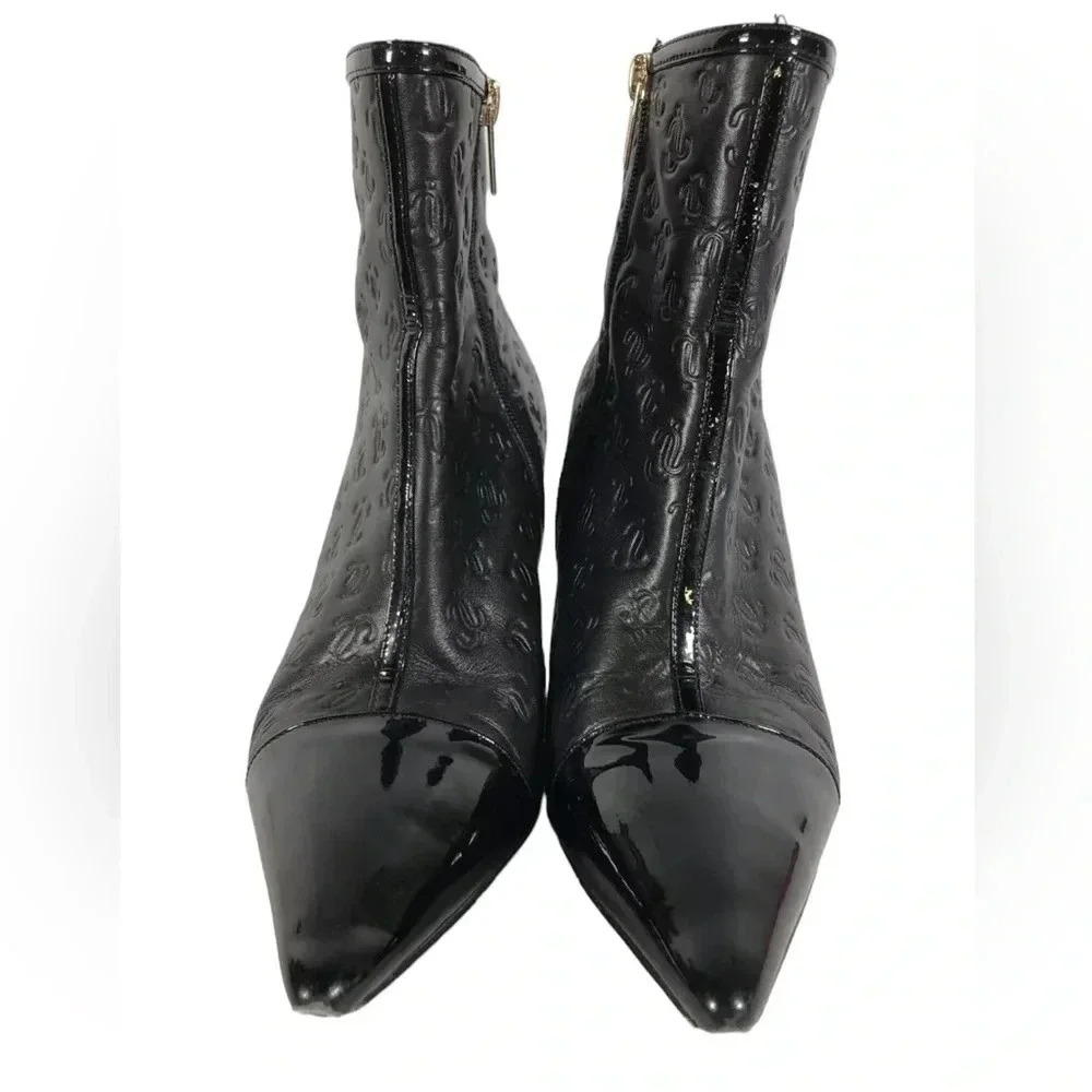 Jimmy Choo Womens Black Leather Italy Pointed Toe Zip Up Ankle Booties Size 40 - Picture 2 of 8